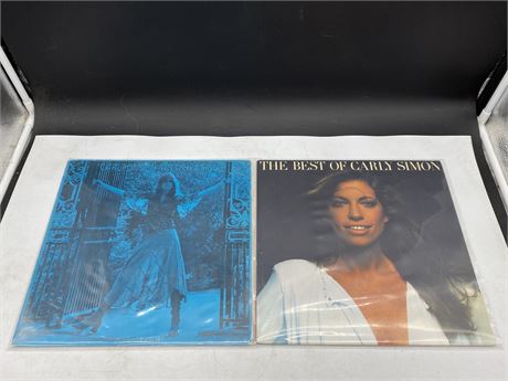 2 CARLY SIMON RECORDS - VG (slightly scratched)