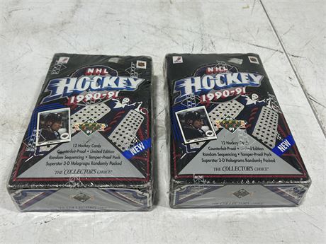 2 SEALED 1990/91 NHL UD CARD PACK BOXES