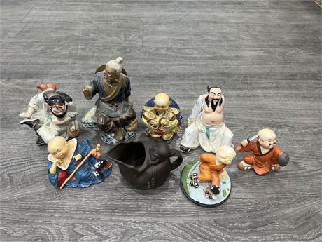 8 CHINESE FIGURES - LARGEST IS 6”