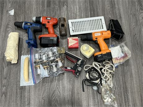 LOT OF MISC TOOLS & HARDWARE