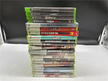 4 XBOX ONE GAMES & 17 XBOX 360 GAMES