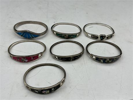 7 MEXICAN STERLING BANGLES