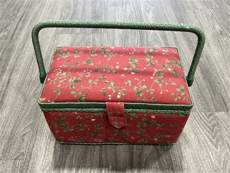 VINTAGE SEWING BOX W/CONTENTS