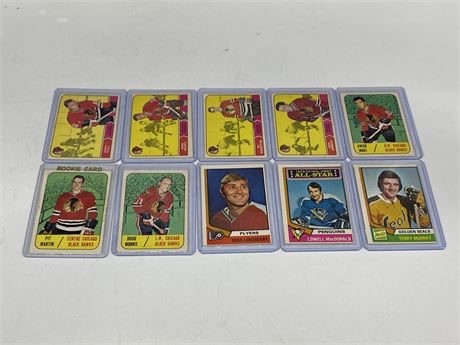 10 VINTAGE NHL CARDS