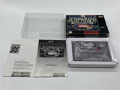 JEOPARDY DELUXE EDITION - SNES COMPLETE W/BOX & MANUAL - EXCELLENT CONDITION