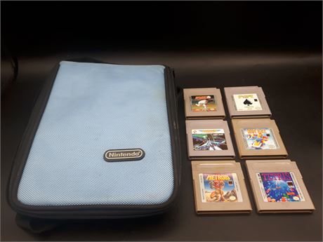 COLLECTION OF GAMEBOY GAMES AND CASE