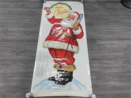 1962 LIFE-SIZED SANTA CLAUS CUT OUT POSTER