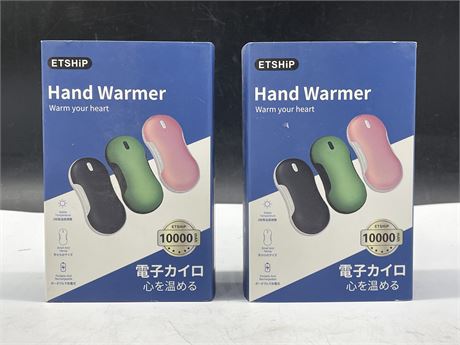 2 NEW IN BOX ETSHIP HAND WARMERS - ZLS-A9 (DETAILS IN PHOTOS)