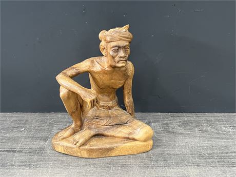 HAND CARVED WOODEN FIGURE - 1FT TALL