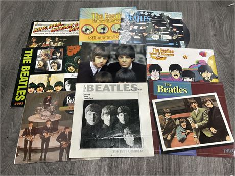 LOT OF 9 MISC. BEATLES CALENDARS - SOME SEALED