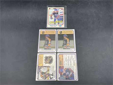 5 OPC 80’/81’ GRETZKY CARDS (INCLUDES 3rd YEAR CARD)