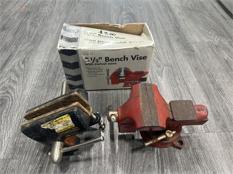 3” BENCH VICE + STANLEY CLAMP ON VICE