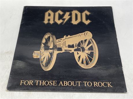 AC/DC - FOR THOSE ABOUT TO ROCK W/ GATEFOLD - VG+ (SLIGHTLY SCRATCHED)