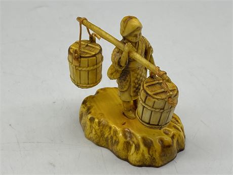 SMALL ASIAN IVORY LOOK FIGURE (3” tall)
