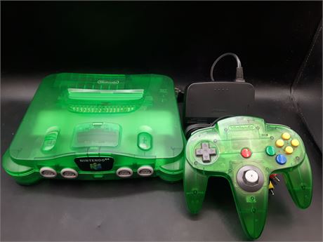 RARE - LIMITED EDITION JUNGLE GREEN N64 CONSOLE - EXCELLENT CONDITION