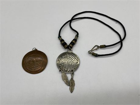 INDIGENOUS NECKLACE WITH 2 INDIGENOUS PENDANTS