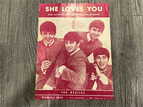 RARE 1963 BEATLES SHEET MUSIC “SHE LOVES YOU”