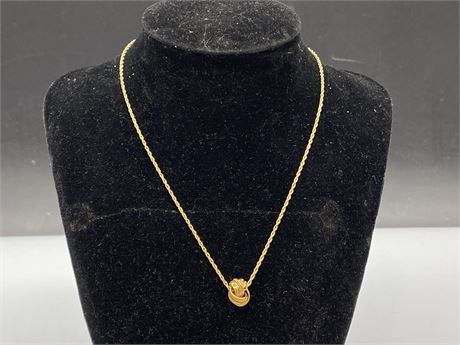 1928 GOLD NECKLACE WITH PENDANT (16”)