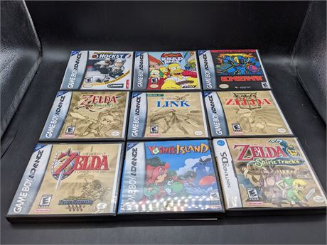 COLLECTION OF REPRODUCTION VIDEO GAME CASES
