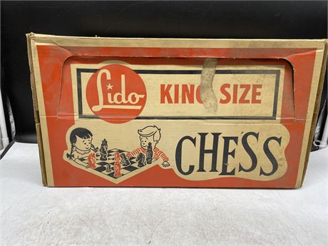 VINTAGE LIDO KING SIZE CHESS SET IN BOX