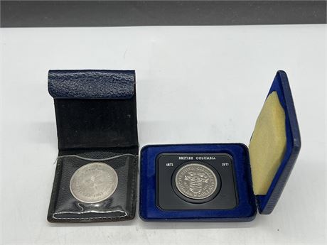 1971 BRITISH COLUMBIA COIN + 1967 CONFEDERATION COIN