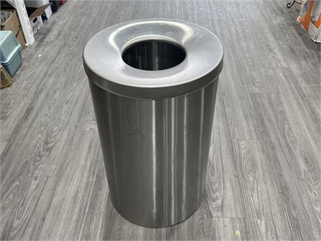HEAVY DUTY STAINLESS STEEL GARBAGE CAN - 29” TALL 9” OPENING