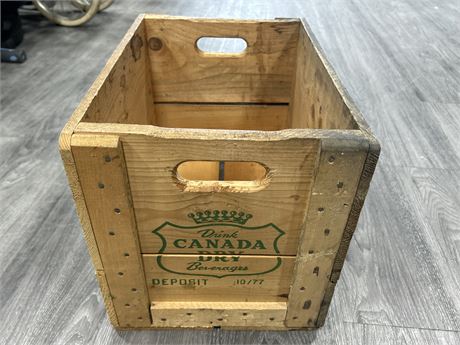 VINTAGE WOODEN CANADA DRY CRATE - 13” X 16”