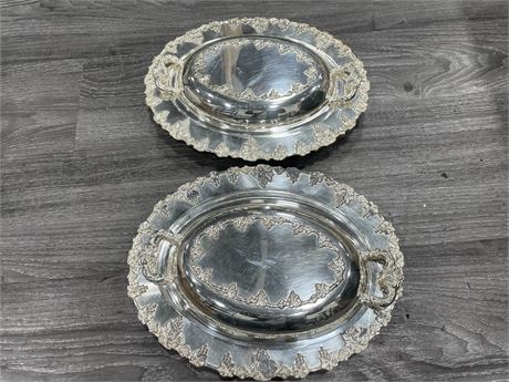 2 SILVER PLATE SERVING DISHES