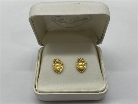 GOLD-PLATED STERLING CANADIAN PACIFIC EARRINGS
