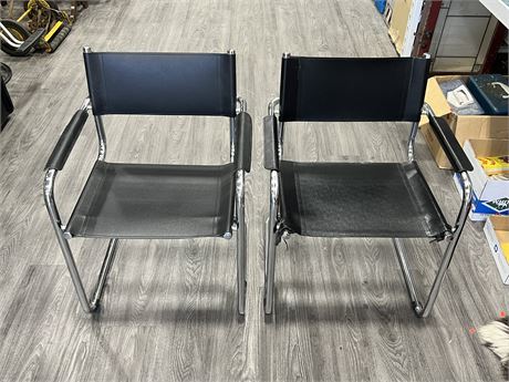 2 MADE IN ITALY DESIGNER CHROME CHAIRS - MART STAM STYLE