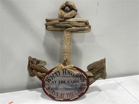 ROPE & DRIFTWOOD ANCHOR (20”x23”), 11” WOOD + ROPE SIGN