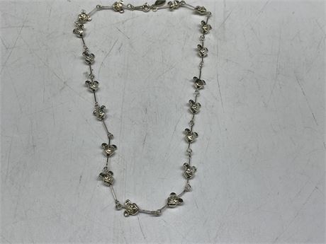 DISNEY MICKEY MOUSE HEADS NECKLACE 16.5” LONG