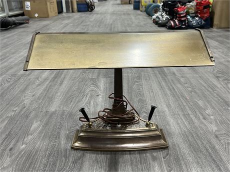 HEAVY VINTAGE BANKERS DESK LAMP (16” tall)