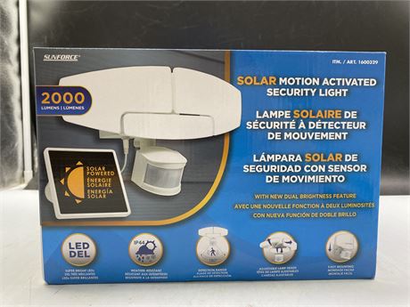 NEW SUNFORCE SOLAR MOTION ACTIVATED SECURITY LIGHT