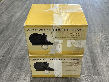 2 WESTWOOD COLLECTIONS WALL SCONCE LANTERNS IN BOX