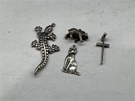 4 STERLING CHARMS