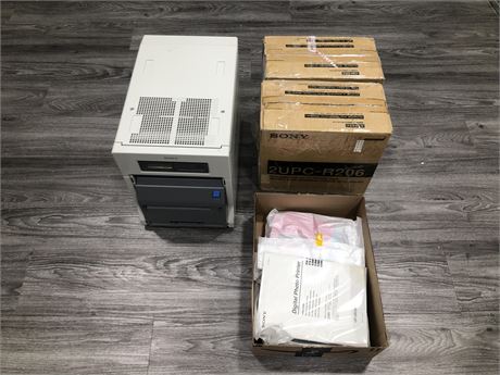 SONY DR-200 PHOTO PRINTER WITH 2 BOXES OF MEDIA