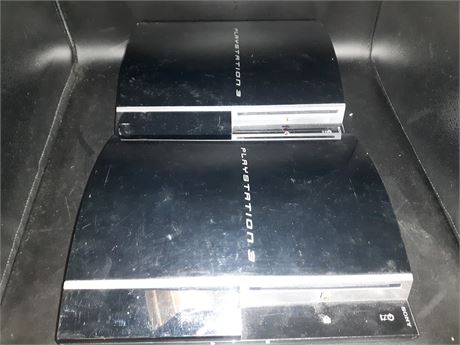 TWO PLAYSTATION 3 CONSOLES - WORKING - NO CONTROLLERS / CABLES