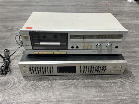 SHARP RT-12 STEREO CASSETTE DECK & REALISTIC EQUALIZER