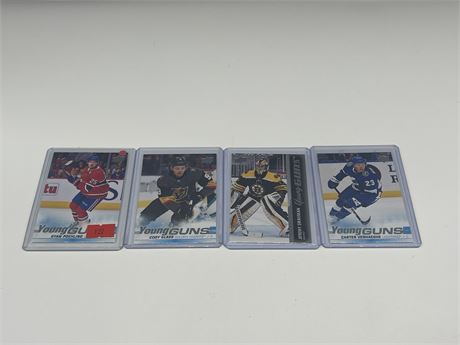 4 YOUNG GUNS ROOKIE CARDS