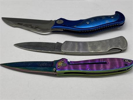 3 MISC. KNIVES (LARGEST BLADE IS 4”)