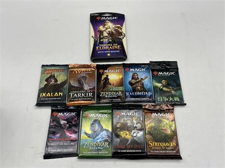 MAGIC THE GATHERING 10 DIFFERENT BOOSTER PACKS