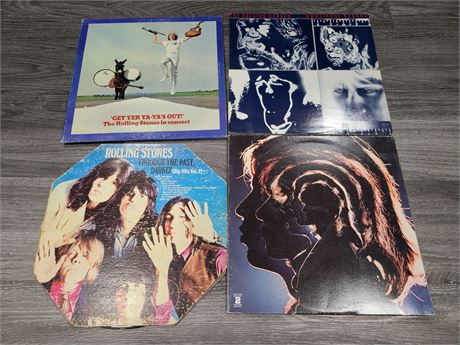 4 ROLLING STONES RECORDS (Mostly scratched)