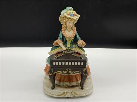 VINTAGE WACO PIANIST JAPANESE MUSIC BOX W/MOVING PARTS (10” TALL)
