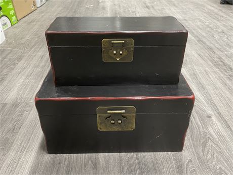 2 WOOD BOXES (LARGEST IS 15.5”X8”)