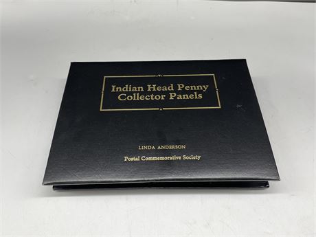 ALBUM OF INDIAN HEAD PENNY / STAMP COLLECTOR PANELS