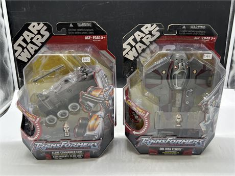 (2) 2007 STAR WARS TRANSFORMERS IN PACKAGE (12” tall)