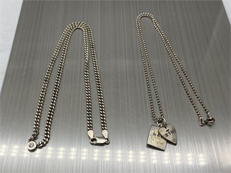2 WOMENS STERLING 925 NECKLACES