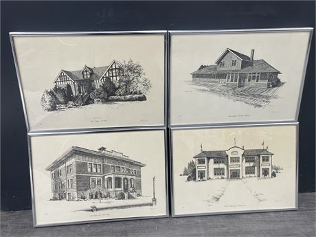 4 VINTAGE 1981 PORT COQUITLAM, PORT MOODY LIMITED EDITION BY BREEN 16”x13”