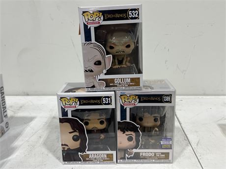 3 LORD OF THE RINGS FUNKO POPS